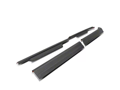 Front and Rear Rocker Panel Sill Plate Covers; Black (01-06 Sierra 3500 HD Crew Cab)