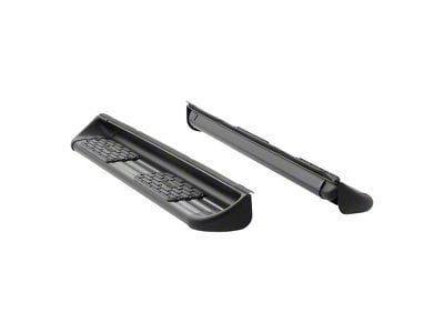 Stainless Side Entry Running Boards; Rocker Mount; Textured Black (15-18 6.0L Sierra 3500 HD Double Cab)