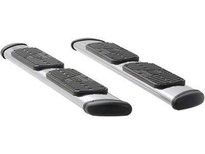 Regal 7-Inch Oval Side Step Bars; Rocker Mount; Polished Stainless (15-18 6.0L Sierra 3500 HD Double Cab)