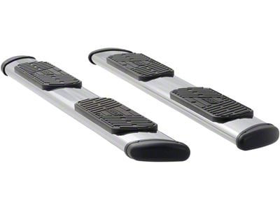 Regal 7-Inch Oval Side Step Bars; Rocker Mount; Polished Stainless (07-14 6.0L Sierra 3500 HD Crew Cab)