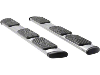 Regal 7-Inch Wheel-to-Wheel Oval Side Step Bars; Body Mount; Polished Stainless (07-13 Sierra 3500 HD Extended Cab w/ 8-Foot Long Box)