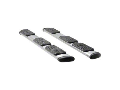 Regal 7-Inch Wheel-to-Wheel Oval Side Step Bars; Polished Stainless (15-18 6.0L Sierra 3500 HD Double Cab w/ 8-Foot Long Box)