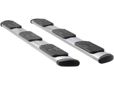 Regal 7-Inch Wheel-to-Wheel Oval Side Step Bars; Polished Stainless (15-19 6.0L Sierra 3500 HD Crew Cab w/ 8-Foot Long Box)