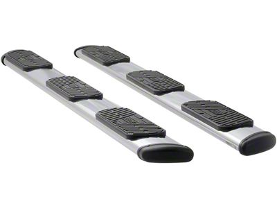 Regal 7-Inch Wheel-to-Wheel Oval Side Step Bars; Polished Stainless (15-19 Sierra 3500 HD Crew Cab w/ 8-Foot Long Box)