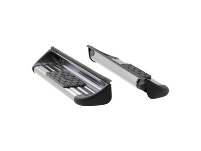 Stainless Side Entry Running Boards; Body Mount; Polished (07-14 Sierra 3500 HD Regular Cab)