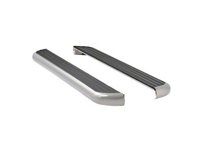 MegaStep 6.50-Inch Running Boards without Mounting Brackets; Polished Stainless (07-18 6.0L Sierra 3500 HD Regular Cab w/ 8-Foot Long Box; 07-19 6.0L Sierra 3500 Crew Cab)