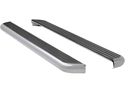 MegaStep 6.50-Inch Wheel-to-Wheel Running Boards; Body Mount; Polished Stainless (07-14 Sierra 3500 HD Extended Cab w/ 8-Foot Long Box, Crew Cab w/ 6.50-Foot Standard Box)