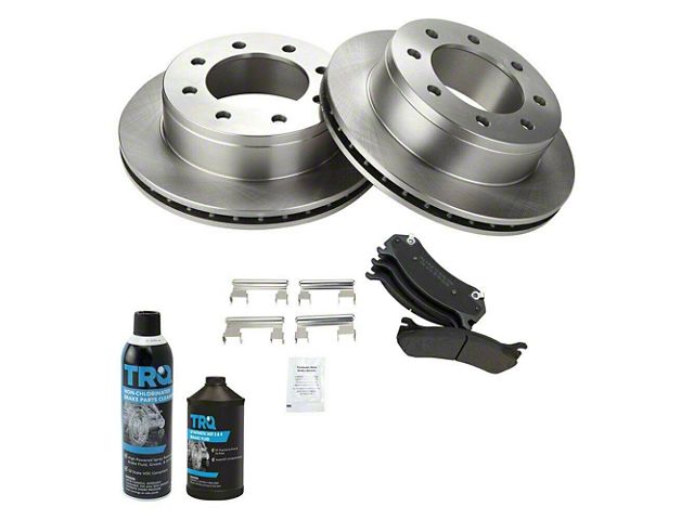 Semi-Metallic 8-Lug Brake Rotor and Pad Kit; Rear (07-10 Sierra 3500 HD)