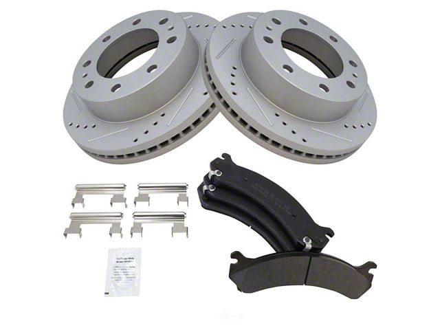 Semi-Metallic Performance 8-Lug Brake Rotor and Pad Kit; Front (07-10 Sierra 3500 HD)