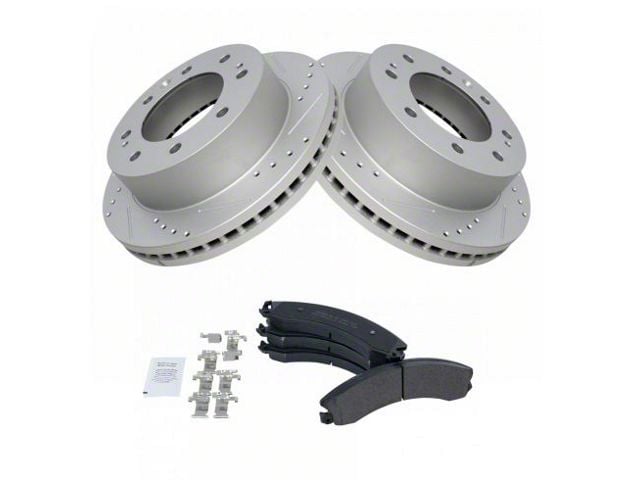 Semi-Metallic Performance Brake Rotor and Pad Kit; Front (11-19 Sierra 3500 HD SRW)