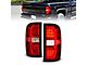 Sequential LED C-Bar Tail Lights; Chrome Housing; Red/Clear Lens (15-19 Sierra 3500 HD SRW)