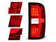 Sequential LED C-Bar Tail Lights; Chrome Housing; Red/Clear Lens (15-19 Sierra 3500 HD SRW)