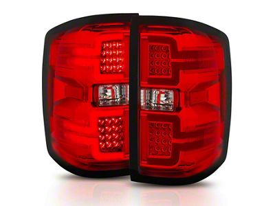 Sequential LED Tail Lights; Black Housing; Red Lens (15-19 Sierra 3500 HD DRW)