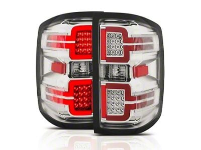 Sequential LED Tail Lights; Chrome Housing; Clear Lens (15-19 Sierra 3500 HD DRW)