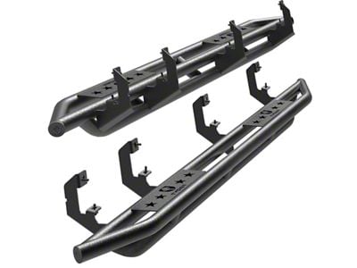 Star Armor Side Step Bars; Textured Black (20-25 Sierra 3500 HD Double Cab)