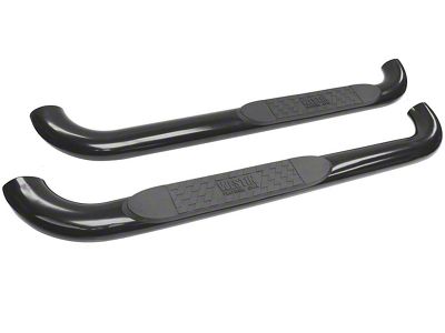 Platinum 4-Inch Oval Side Step Bars; Black (07-14 Sierra 3500 HD Regular Cab)