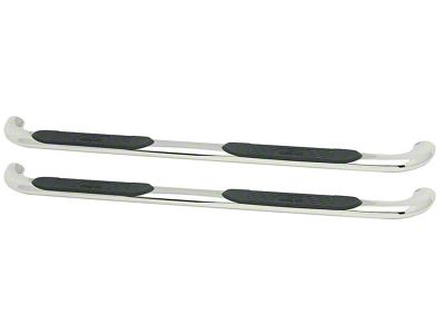 Platinum 4-Inch Oval Side Step Bars; Stainless Steel (07-14 Sierra 3500 HD Extended Cab)