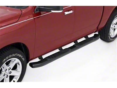 5-Inch Oval Bent Nerf Side Step Bars; Black (07-19 Sierra 3500 HD Extended/Double Cab)