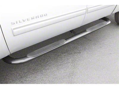 4-Inch Oval Bent Nerf Side Step Bars; Polished Stainless (07-14 Sierra 3500 HD Extended Cab)