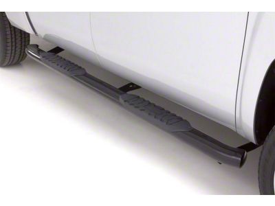 5-Inch Oval Curved Nerf Side Step Bars; Black (07-19 Sierra 3500 HD Regular Cab)