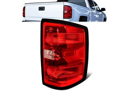 Tail Light; Chrome Housing; Red Lens; Passenger Side (15-19 Sierra 3500 HD DRW w/ Factory Halogen Tail Lights)