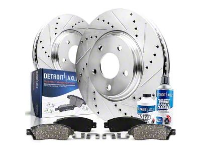 Vented 8-Lug Brake Rotor, Pad, Brake Fluid and Cleaner Kit; Front (07-10 Sierra 3500 HD SRW)