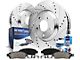 Vented 8-Lug Brake Rotor, Pad, Brake Fluid and Cleaner Kit; Front (07-10 Sierra 3500 HD SRW)