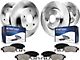 Vented 8-Lug Brake Rotor and Pad Kit; Front and Rear (07-10 Sierra 3500 HD SRW)