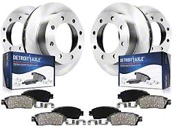 Vented 8-Lug Brake Rotor and Pad Kit; Front and Rear (07-10 Sierra 3500 HD SRW)