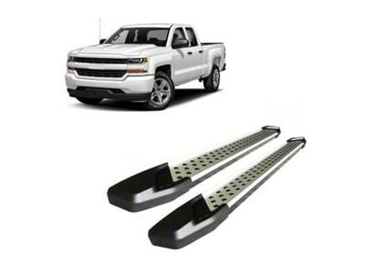 Vortex Running Boards; Aluminum (07-19 Sierra 3500 HD Double Cab)