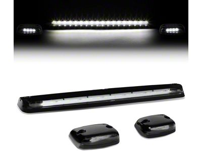 White LED Cab Roof Lights; Black (07-14 Sierra 3500 HD)