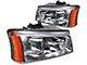 2-Piece Headlights with Amber Corner Lights; Chrome Housing; Clear Lens (03-06 Silverado 1500)