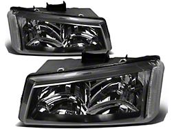 2-Piece Headlights with Clear Corner Lights; Black Housing; Clear Lens (03-06 Silverado 1500)