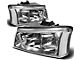 2-Piece Headlights with Clear Corner Lights; Chrome Housing; Clear Lens (03-06 Silverado 1500)