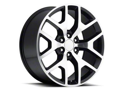 2014 Sierra Replica Gloss Black Machined 6-Lug Wheel; 22x9; 31mm Offset (19-25 Silverado 1500)