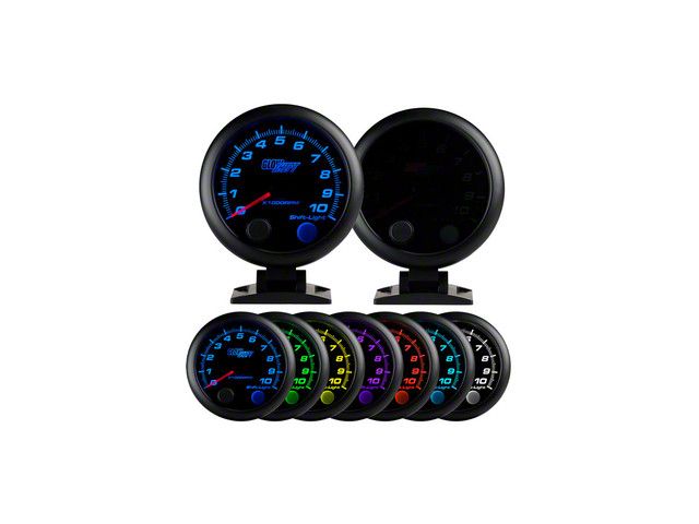 3-3/4-Inch On-Dash Tachometer Gauge; Tinted 7 Color (Universal; Some Adaptation May Be Required)