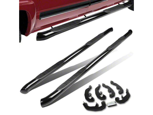 3-Inch Nerf Side Step Bars; Black (19-24 Silverado 1500 Crew Cab)