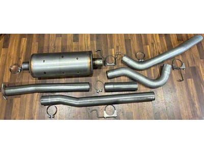 3.50-Inch Aluminized Single Exhaust System with HVS Welded Muffer; Side Exit (19-25 2.7L Silverado 1500)