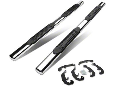 4-Inch Nerf Side Step Bars; Stainless Steel (19-25 Silverado 1500 Crew Cab)