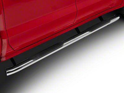 4-Inch Nerf Side Step Bars; Stainless Steel (19-25 Silverado 1500 Crew Cab)