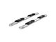 4-Inch Oval Side Step Bars; Stainless Steel (04-13 Silverado 1500 Crew Cab)