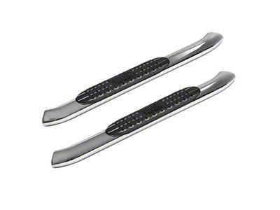 Pro Traxx 4-Inch Oval Side Step Bars; Stainless Steel (19-24 Silverado 1500 Regular Cab)