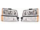 4-Piece Headlights with Amber Corner Lights; Chrome Housing; Clear Lens (03-06 Silverado 1500)