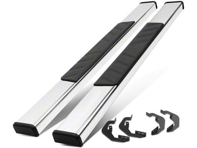 4.75-Inch Running Boards; Stainless Steel (07-18 Silverado 1500 Regular Cab)