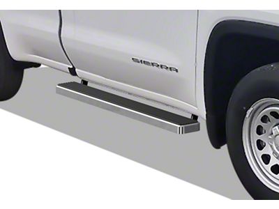 5-Inch iStep Running Boards; Hairline Silver (19-24 Silverado 1500 Regular Cab)