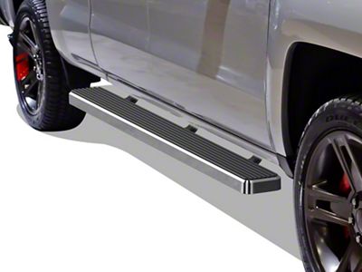 5-Inch iStep Running Boards; Hairline Silver (07-18 Silverado 1500 Extended/Double Cab)