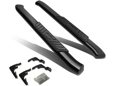 5-Inch Nerf Side Step Bars; Black (99-13 Silverado 1500 Regular Cab)