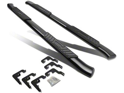 5-Inch Nerf Side Step Bars; Black (04-13 Silverado 1500 Crew Cab)