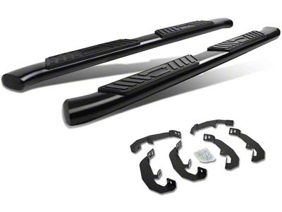 5-Inch Nerf Side Step Bars; Black (19-25 Silverado 1500 Double Cab)