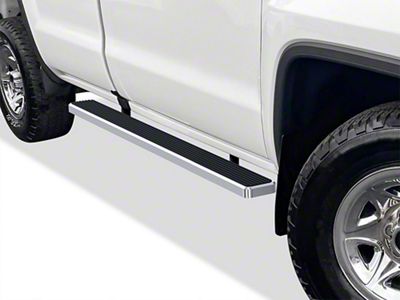 5-Inch Wheel-to-Wheel Running Boards; Hairline Silver (07-18 Silverado 1500 Extended/Double Cab w/ 6.50-Foot Standard Box)